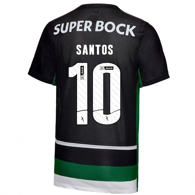 Danxen Mujer Camiseta Guilherme Santos #10 Negro Blanco Verde 1ª Equipación 2024/25 La Camisa México