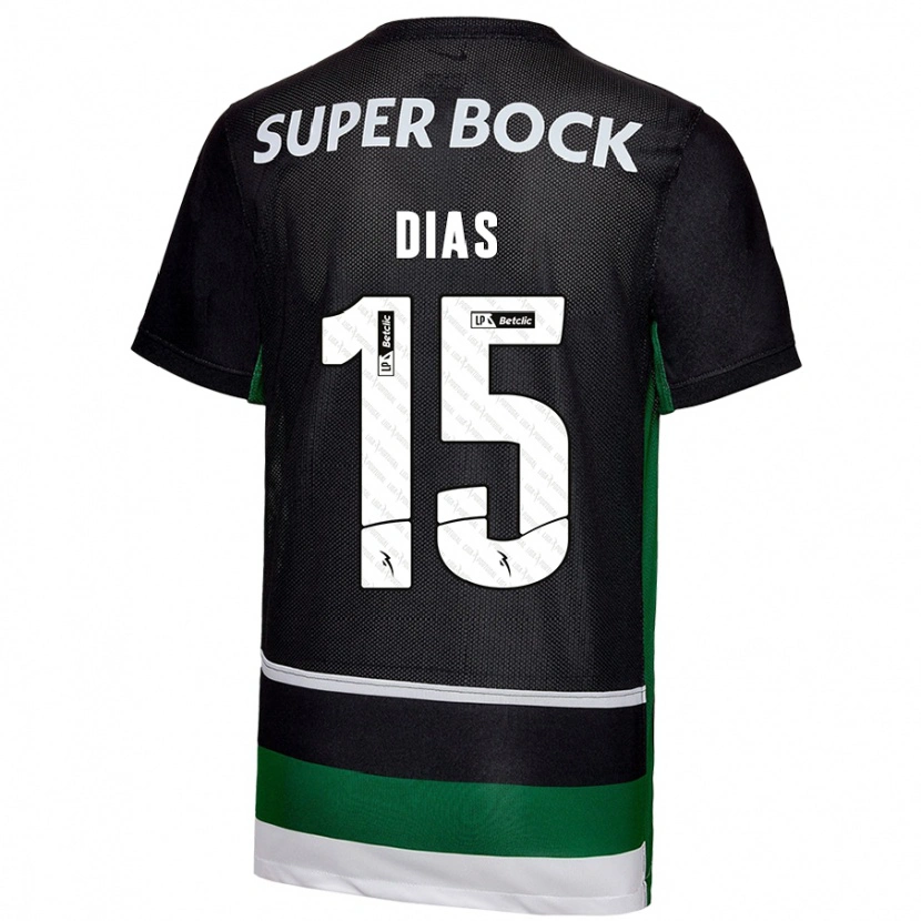 Danxen Mujer Camiseta Rodrigo Dias #15 Negro Blanco Verde 1ª Equipación 2024/25 La Camisa México