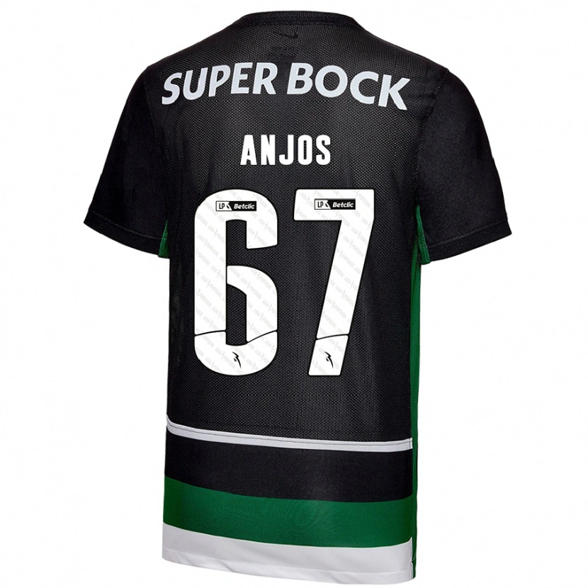 Danxen Mujer Camiseta Lucas Anjos #67 Negro Blanco Verde 1ª Equipación 2024/25 La Camisa México