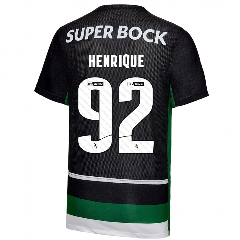 Danxen Mujer Camiseta Eduardo Henrique #92 Negro Blanco Verde 1ª Equipación 2024/25 La Camisa México