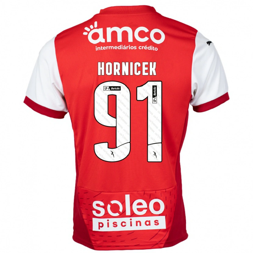 Danxen Mujer Camiseta Lukas Hornicek #91 Rojo Blanco 1ª Equipación 2024/25 La Camisa México