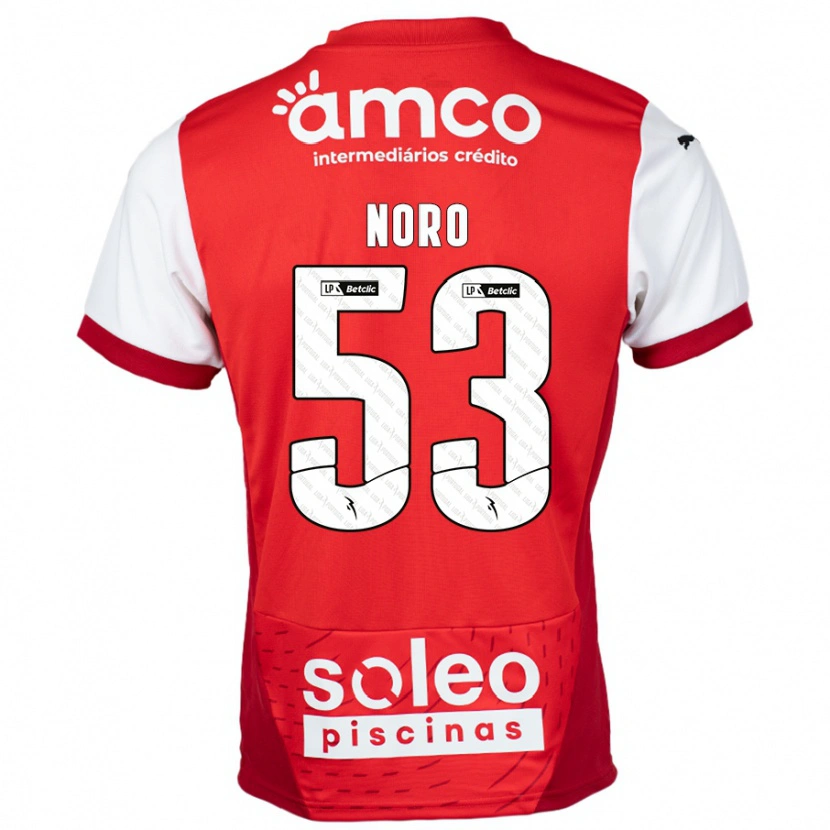 Danxen Mujer Camiseta Jonatás Noro #53 Rojo Blanco 1ª Equipación 2024/25 La Camisa México
