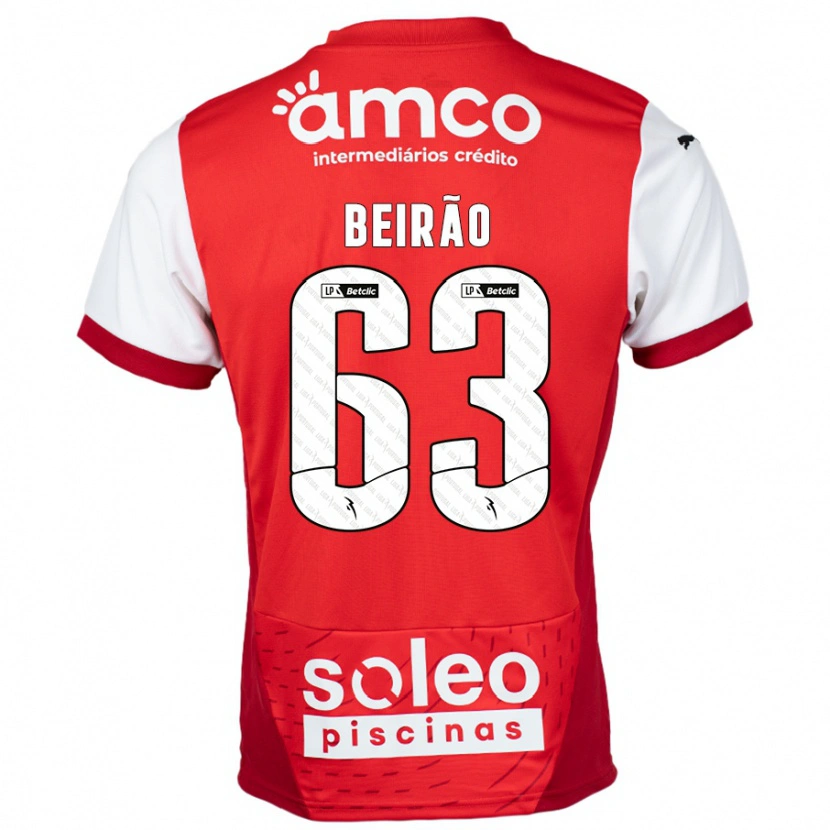 Danxen Mujer Camiseta Rodrigo Beirão #63 Rojo Blanco 1ª Equipación 2024/25 La Camisa México