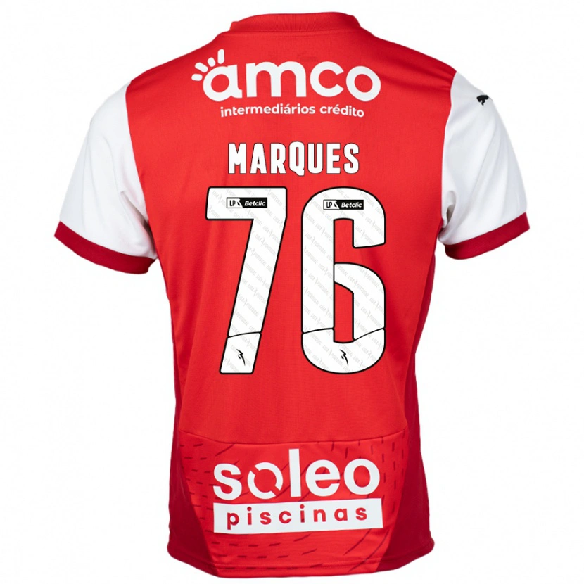Danxen Mujer Camiseta Tomás Marques #76 Rojo Blanco 1ª Equipación 2024/25 La Camisa México