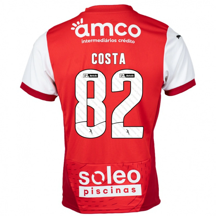 Danxen Mujer Camiseta Gui Costa #82 Rojo Blanco 1ª Equipación 2024/25 La Camisa México