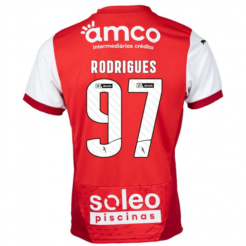 Danxen Mujer Camiseta Dinis Rodrigues #97 Rojo Blanco 1ª Equipación 2024/25 La Camisa México