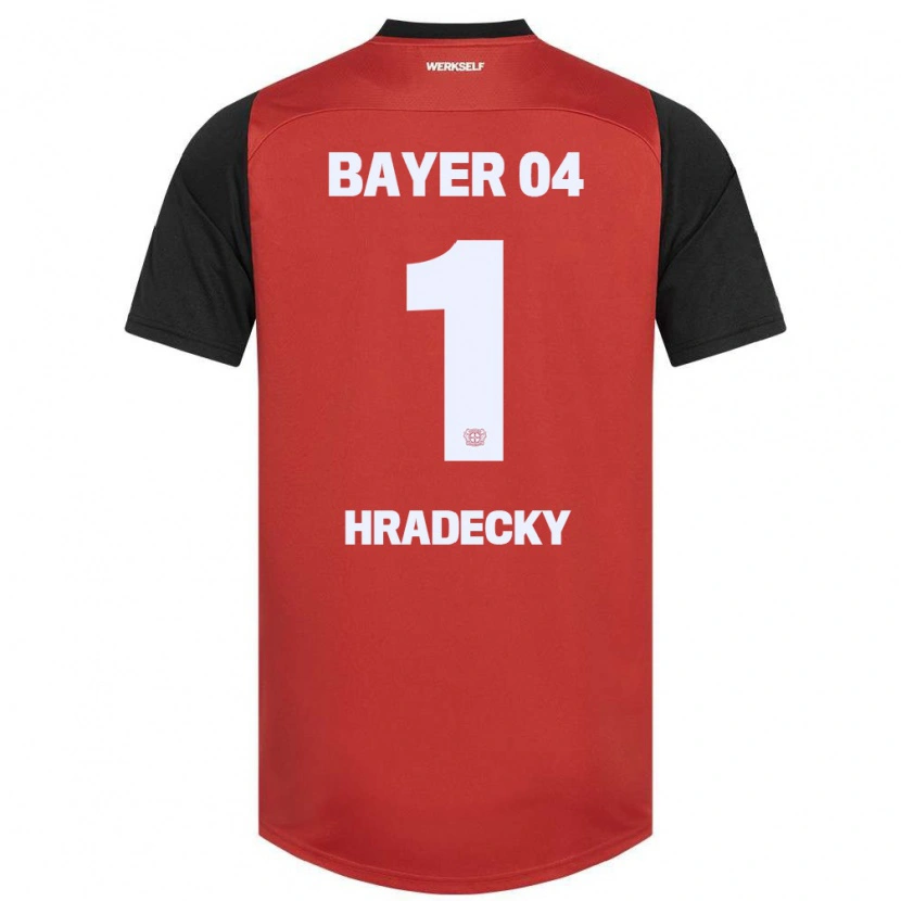 Danxen Mujer Camiseta Lukas Hradecky #1 Rojo Negro 1ª Equipación 2024/25 La Camisa México