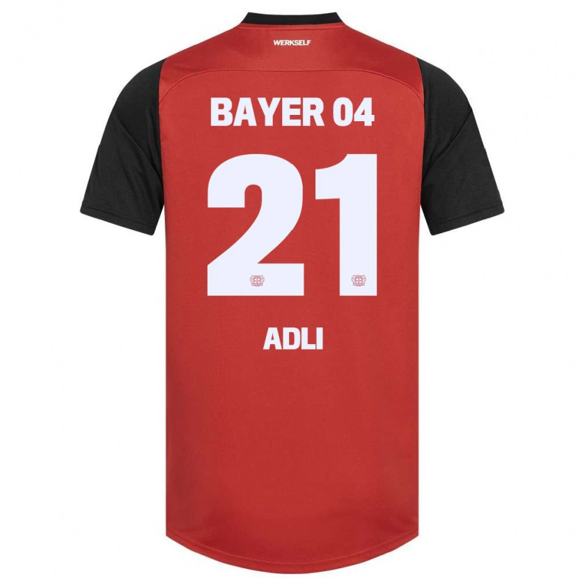 Danxen Mujer Camiseta Amine Adli #21 Rojo Negro 1ª Equipación 2024/25 La Camisa México