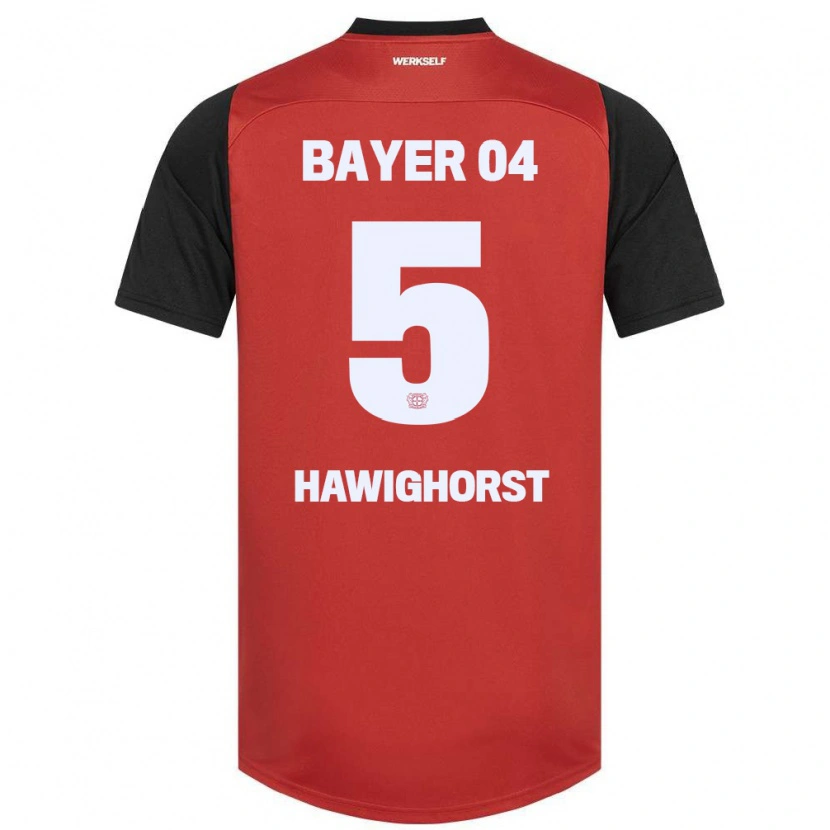 Danxen Mujer Camiseta Ben Hawighorst #5 Rojo Negro 1ª Equipación 2024/25 La Camisa México