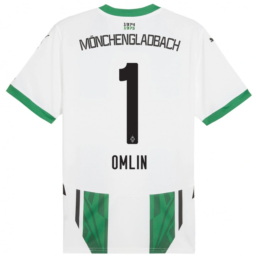 Danxen Mujer Camiseta Jonas Omlin #1 Blanco Verde 1ª Equipación 2024/25 La Camisa México