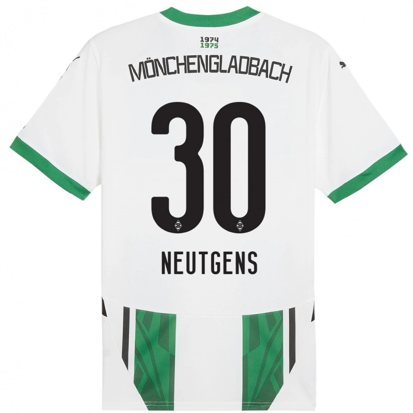 Danxen Mujer Camiseta Maximilian Neutgens #30 Blanco Verde 1ª Equipación 2024/25 La Camisa México