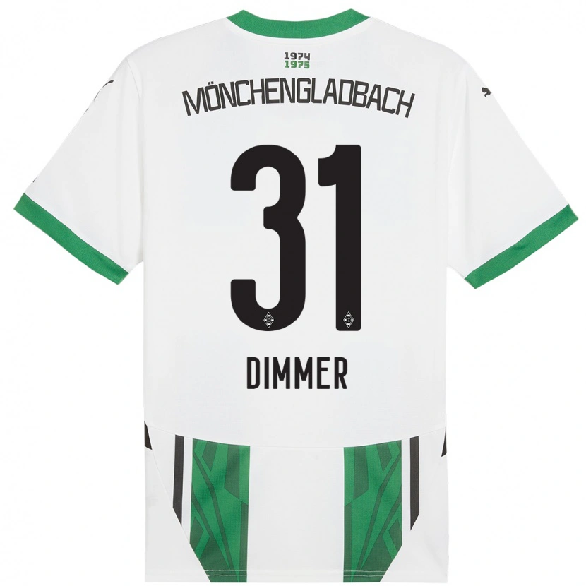 Danxen Mujer Camiseta Florian Dimmer #31 Blanco Verde 1ª Equipación 2024/25 La Camisa México