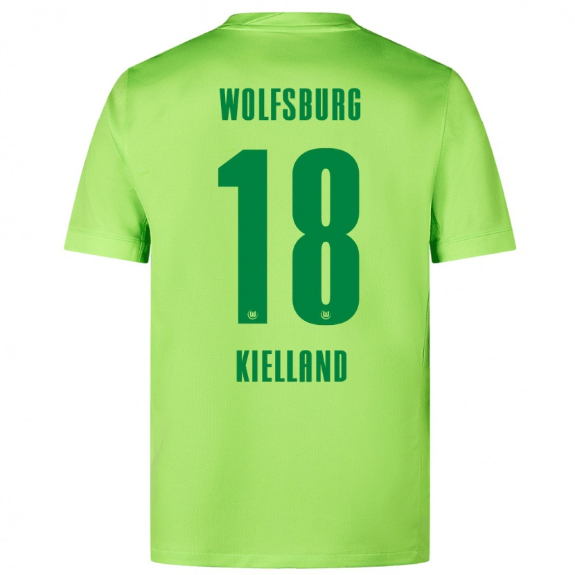 Danxen Mujer Camiseta Justine Kielland #18 Verde Fluorescente 1ª Equipación 2024/25 La Camisa México
