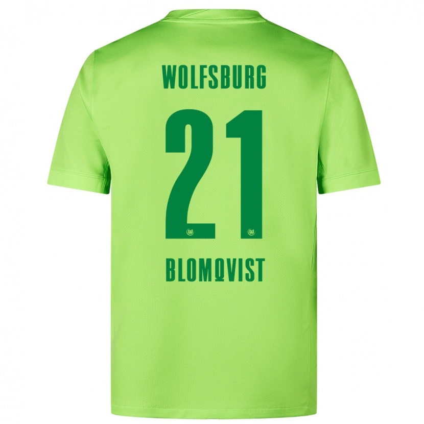 Danxen Mujer Camiseta Rebecka Blomqvist #21 Verde Fluorescente 1ª Equipación 2024/25 La Camisa México
