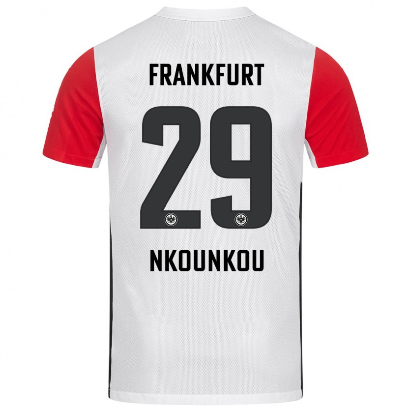 Danxen Mujer Camiseta Niels Nkounkou #29 Blanco Rojo 1ª Equipación 2024/25 La Camisa México
