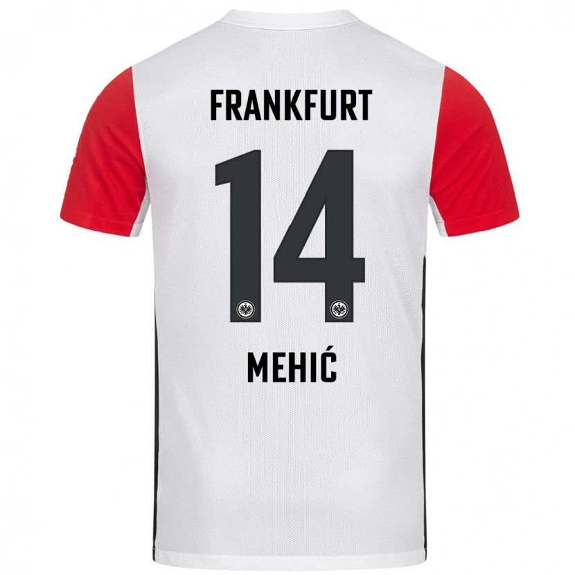 Danxen Mujer Camiseta Liam Mehić #14 Blanco Rojo 1ª Equipación 2024/25 La Camisa México