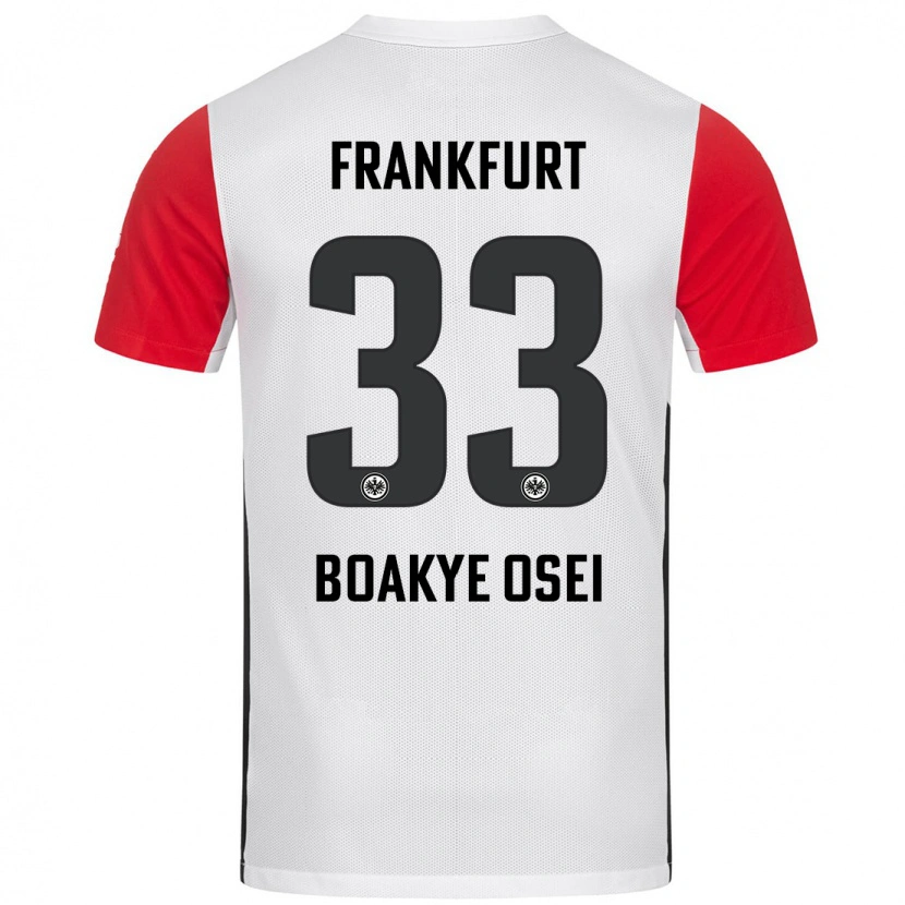 Danxen Mujer Camiseta Derek Boakye-Osei #33 Blanco Rojo 1ª Equipación 2024/25 La Camisa México