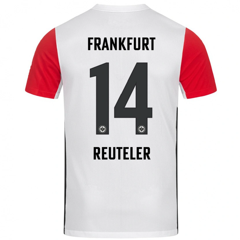 Danxen Mujer Camiseta Géraldine Reuteler #14 Blanco Rojo 1ª Equipación 2024/25 La Camisa México
