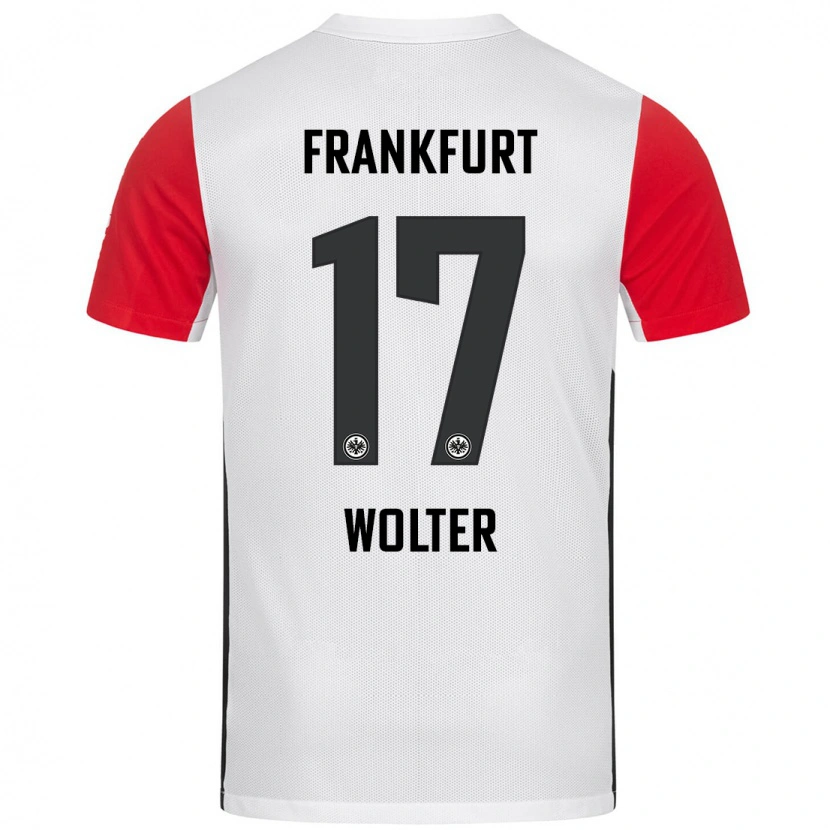 Danxen Mujer Camiseta Pia-Sophie Wolter #17 Blanco Rojo 1ª Equipación 2024/25 La Camisa México