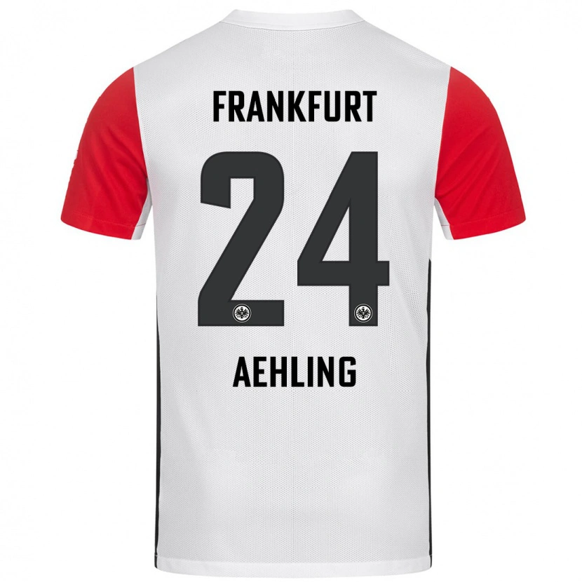 Danxen Mujer Camiseta Anna Aehling #24 Blanco Rojo 1ª Equipación 2024/25 La Camisa México