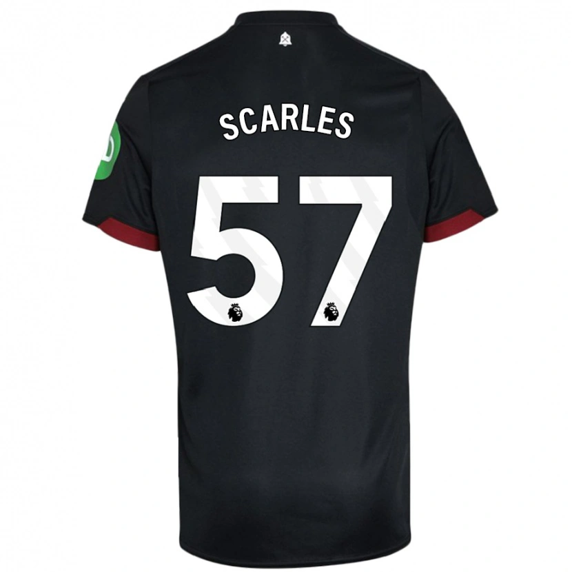 Danxen Mujer Camiseta Oliver Scarles #57 Negro Blanco 2ª Equipación 2024/25 La Camisa México