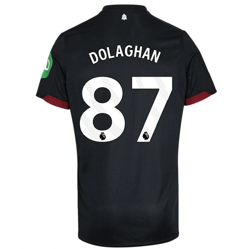 Danxen Mujer Camiseta Brad Dolaghan #87 Negro Blanco 2ª Equipación 2024/25 La Camisa México