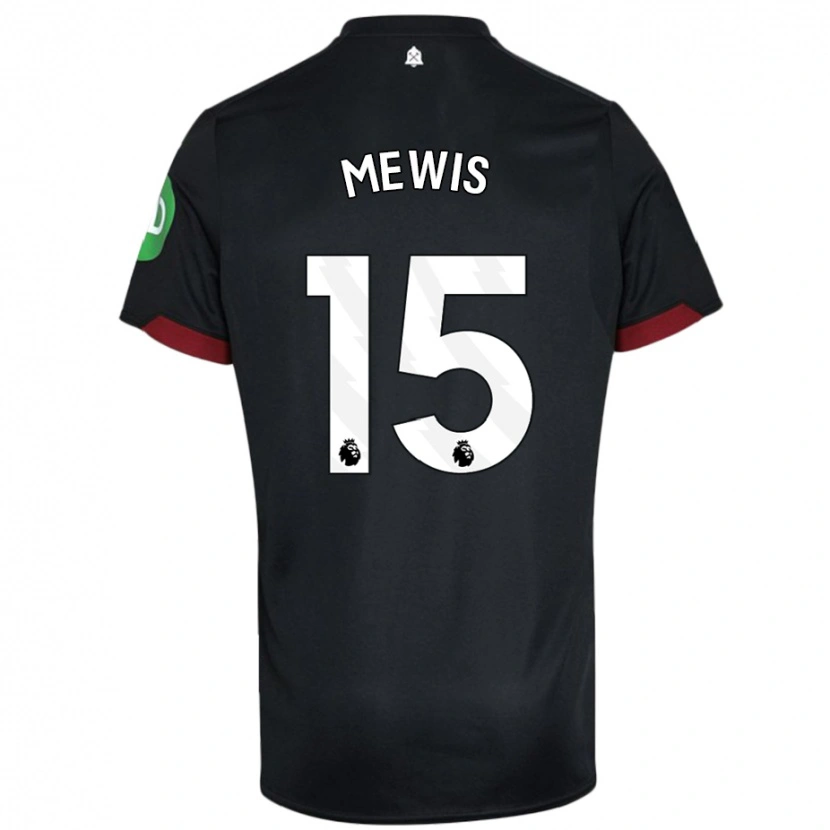 Danxen Mujer Camiseta Kristie Mewis #15 Negro Blanco 2ª Equipación 2024/25 La Camisa México