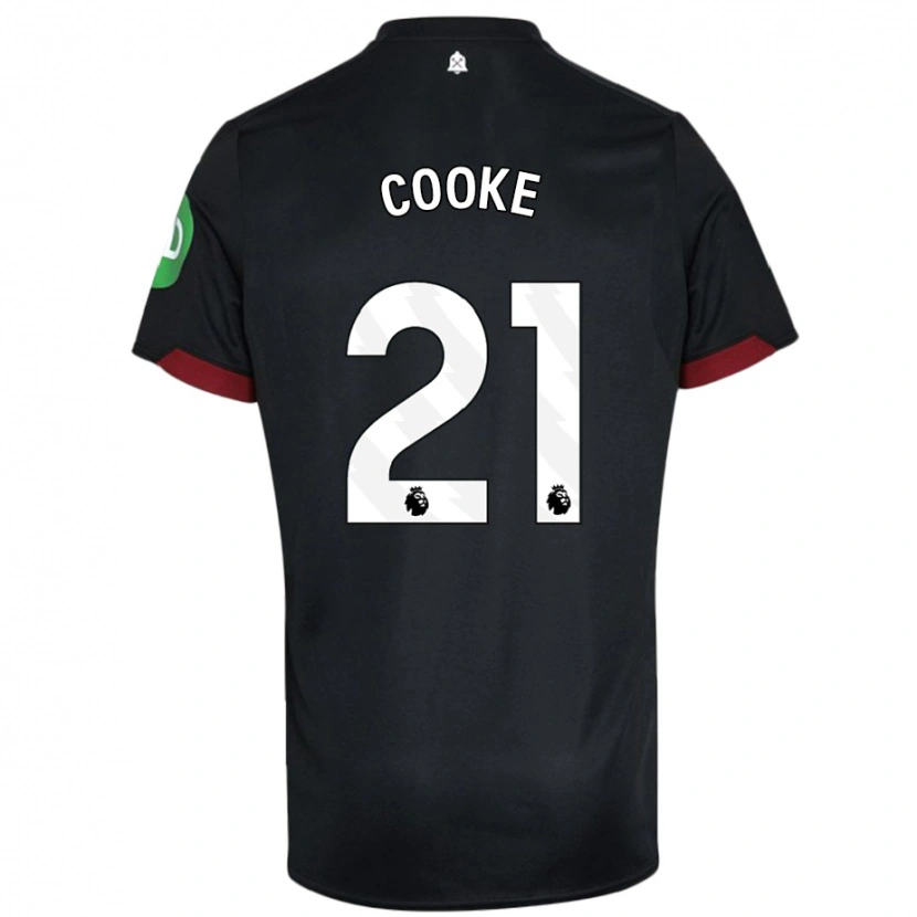 Danxen Mujer Camiseta Shannon Cooke #21 Negro Blanco 2ª Equipación 2024/25 La Camisa México