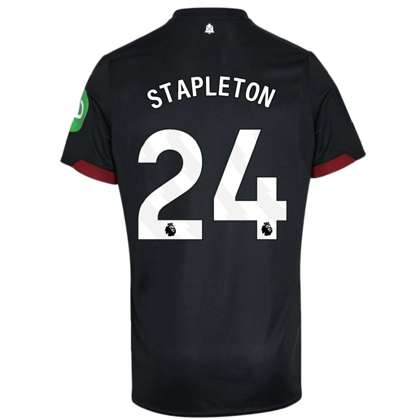 Danxen Mujer Camiseta Jessie Stapleton #24 Negro Blanco 2ª Equipación 2024/25 La Camisa México