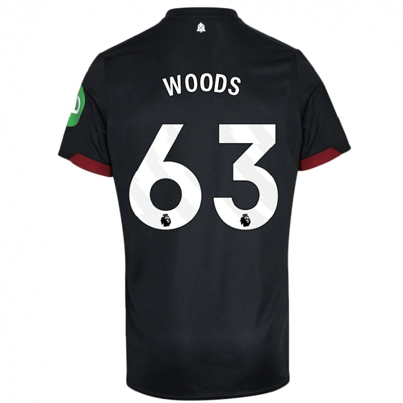 Danxen Mujer Camiseta Archie Woods #63 Negro Blanco 2ª Equipación 2024/25 La Camisa México