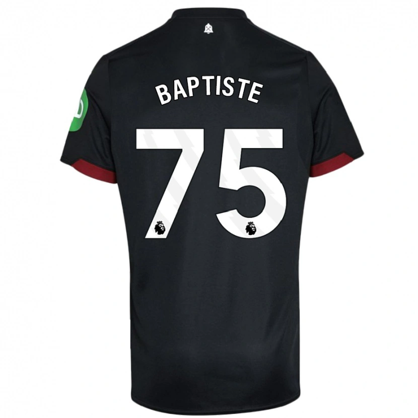 Danxen Mujer Camiseta Jamal Baptiste #75 Negro Blanco 2ª Equipación 2024/25 La Camisa México