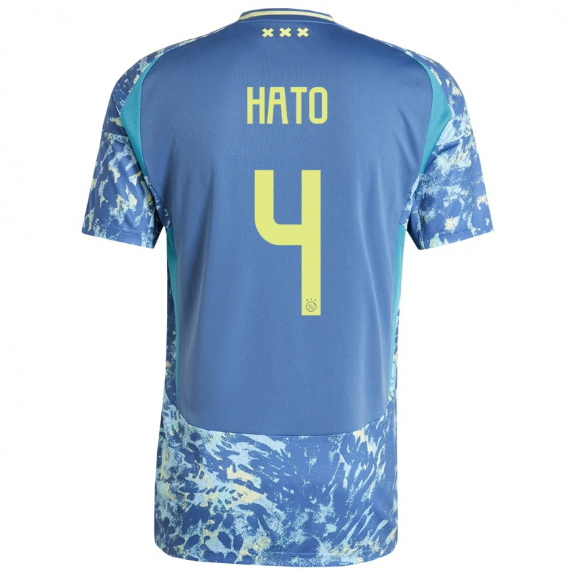 Danxen Mujer Camiseta Jorrel Hato #4 Gris Azul Amarillo 2ª Equipación 2024/25 La Camisa México