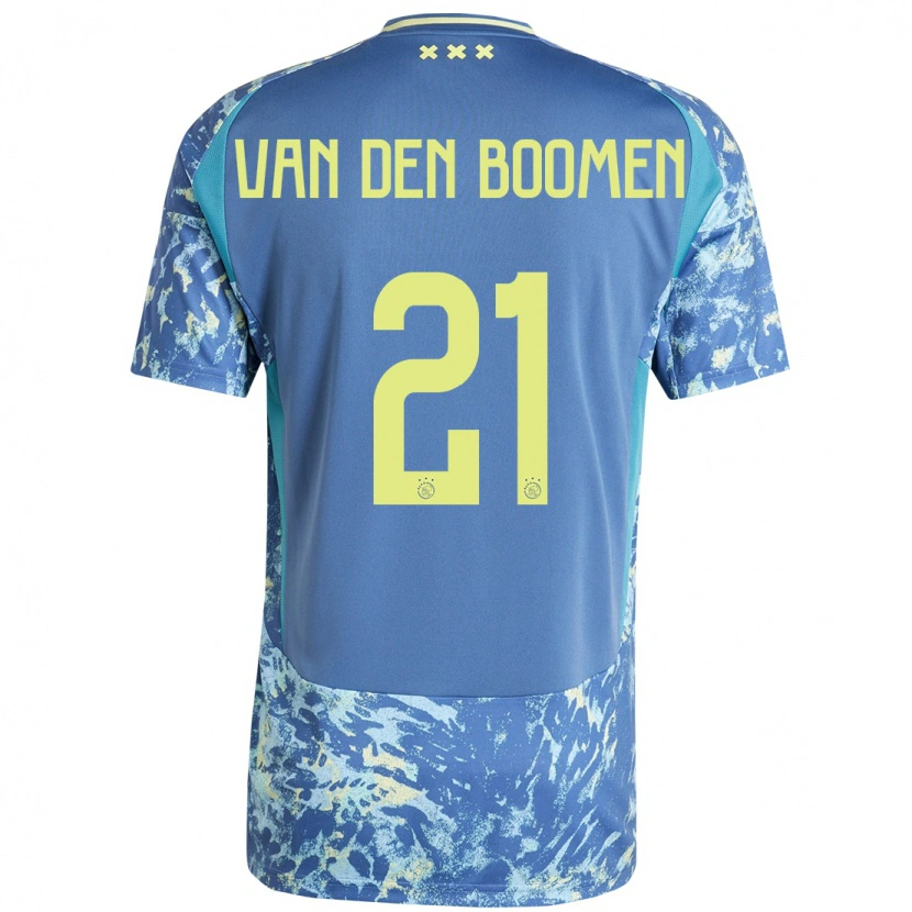 Danxen Mujer Camiseta Branco Van Den Boomen #21 Gris Azul Amarillo 2ª Equipación 2024/25 La Camisa México