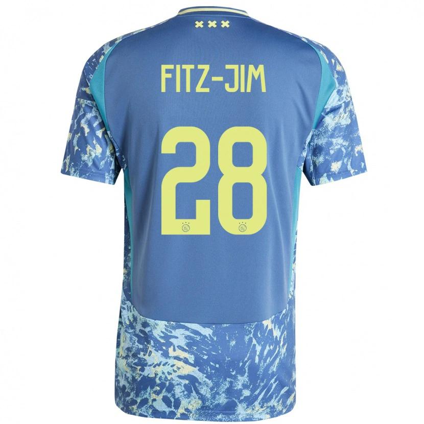 Danxen Mujer Camiseta Kian Fitz-Jim #28 Gris Azul Amarillo 2ª Equipación 2024/25 La Camisa México