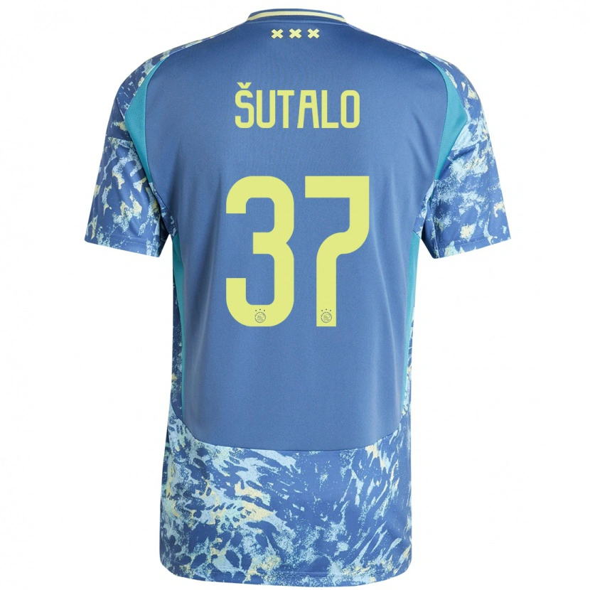 Danxen Mujer Camiseta Josip Sutalo #37 Gris Azul Amarillo 2ª Equipación 2024/25 La Camisa México