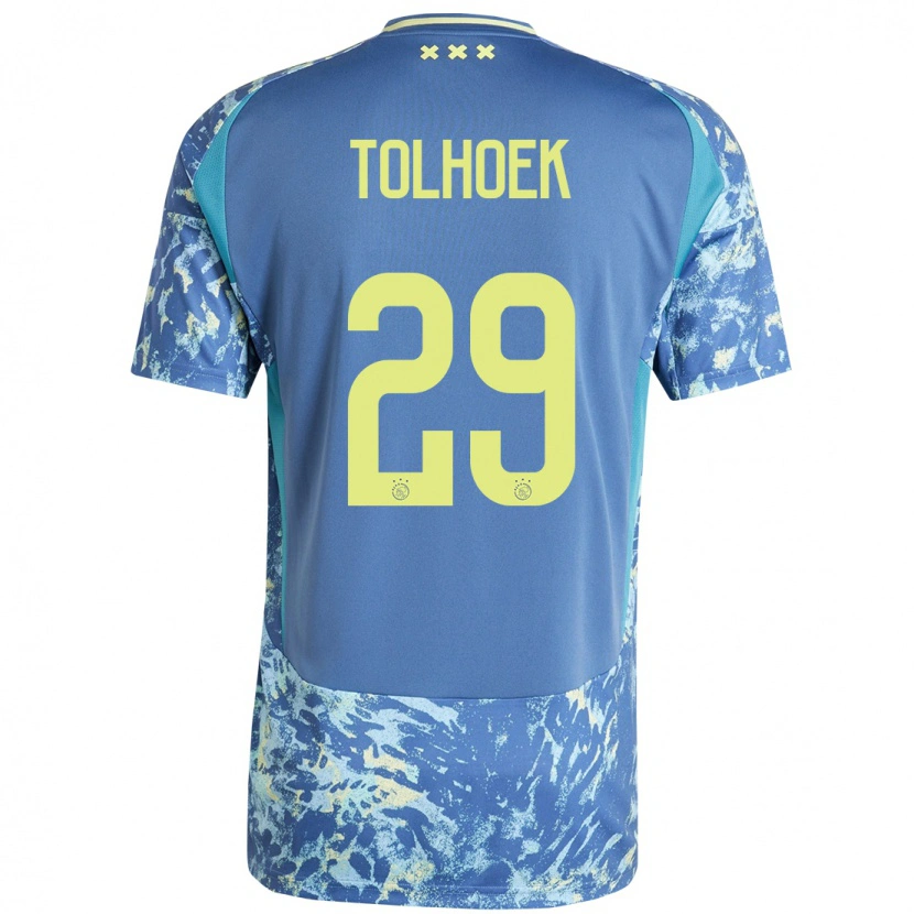 Danxen Mujer Camiseta Danique Tolhoek #29 Gris Azul Amarillo 2ª Equipación 2024/25 La Camisa México