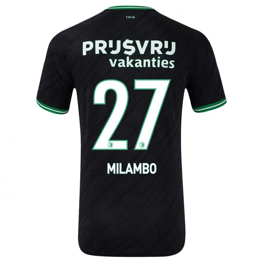 Danxen Mujer Camiseta Antoni Milambo #27 Negro Verde 2ª Equipación 2024/25 La Camisa México