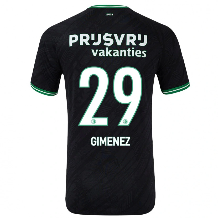 Danxen Mujer Camiseta Santiago Gimenez #29 Negro Verde 2ª Equipación 2024/25 La Camisa México