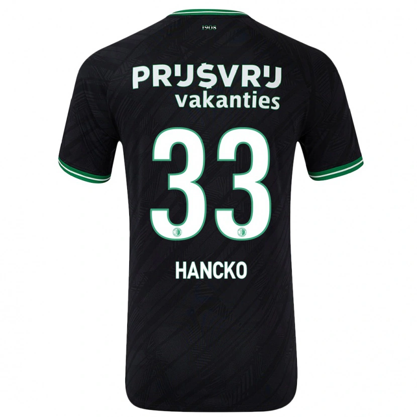 Danxen Mujer Camiseta Dávid Hancko #33 Negro Verde 2ª Equipación 2024/25 La Camisa México
