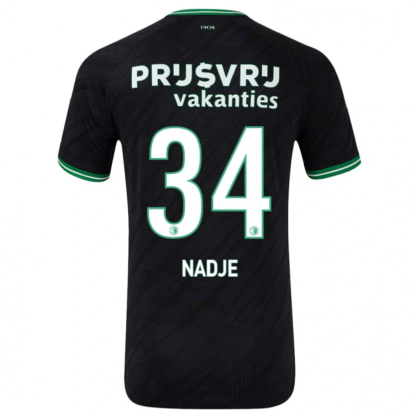 Danxen Mujer Camiseta Chris-Kévin Nadje #34 Negro Verde 2ª Equipación 2024/25 La Camisa México