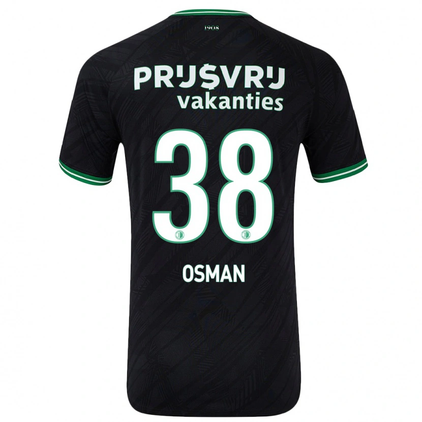 Danxen Mujer Camiseta Ibrahim Osman #38 Negro Verde 2ª Equipación 2024/25 La Camisa México