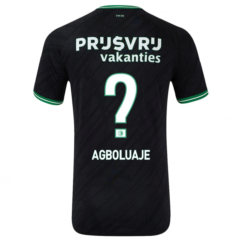 Danxen Mujer Camiseta Hakeem Agboluaje #0 Negro Verde 2ª Equipación 2024/25 La Camisa México