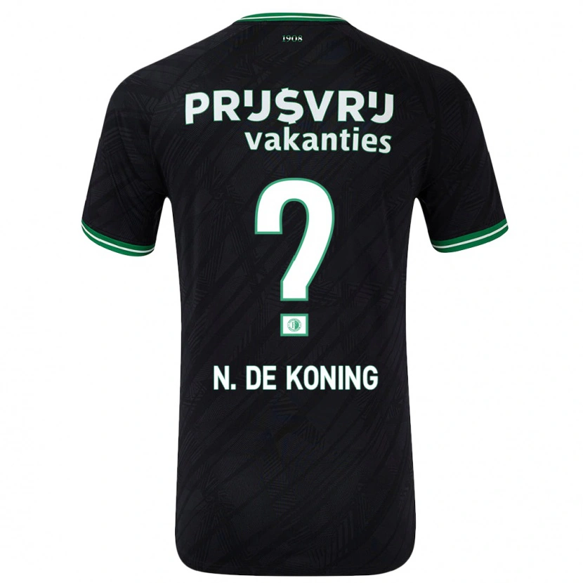 Danxen Mujer Camiseta Nick De Koning #0 Negro Verde 2ª Equipación 2024/25 La Camisa México