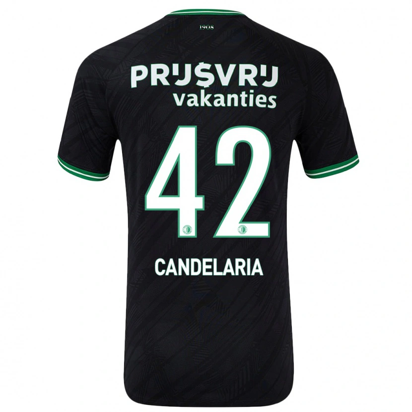Danxen Mujer Camiseta Jayden Candelaria #42 Negro Verde 2ª Equipación 2024/25 La Camisa México