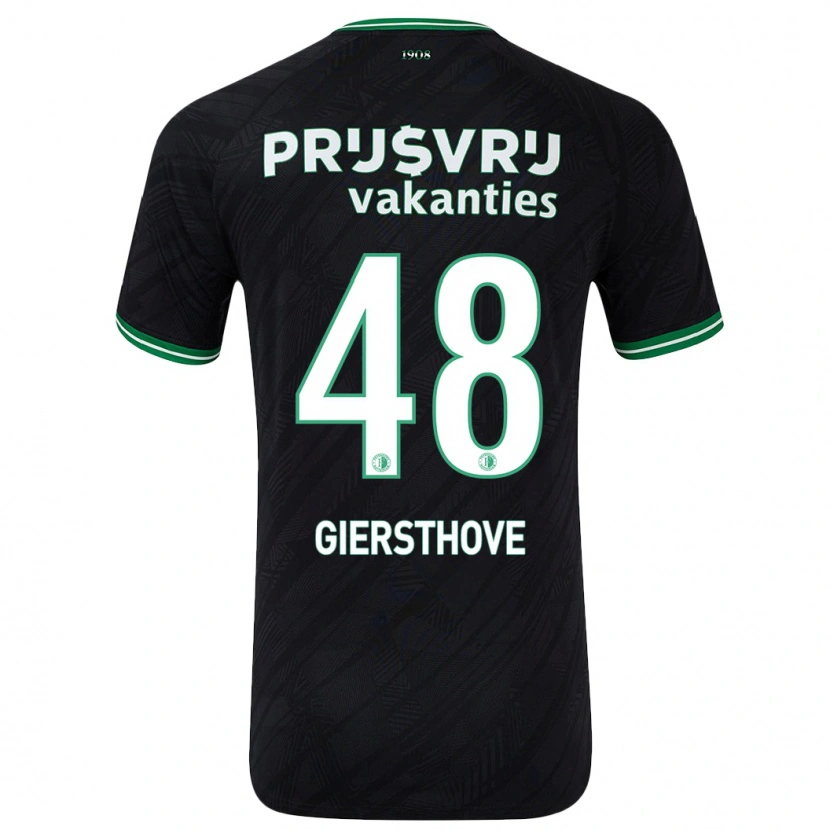 Danxen Mujer Camiseta Djomar Giersthove #48 Negro Verde 2ª Equipación 2024/25 La Camisa México