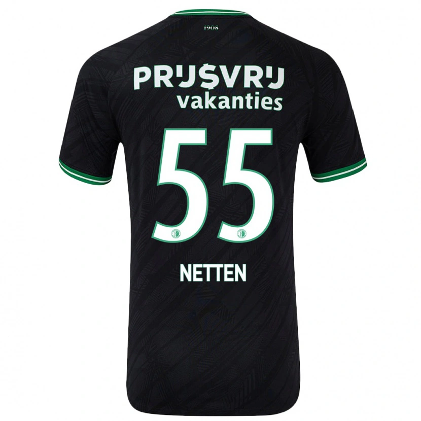 Danxen Mujer Camiseta Luc Netten #55 Negro Verde 2ª Equipación 2024/25 La Camisa México