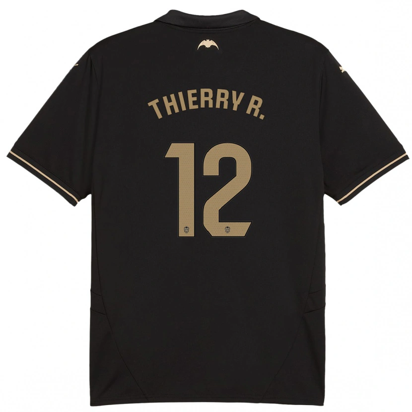 Danxen Mujer Camiseta Thierry Correia #12 Negro 2ª Equipación 2024/25 La Camisa México