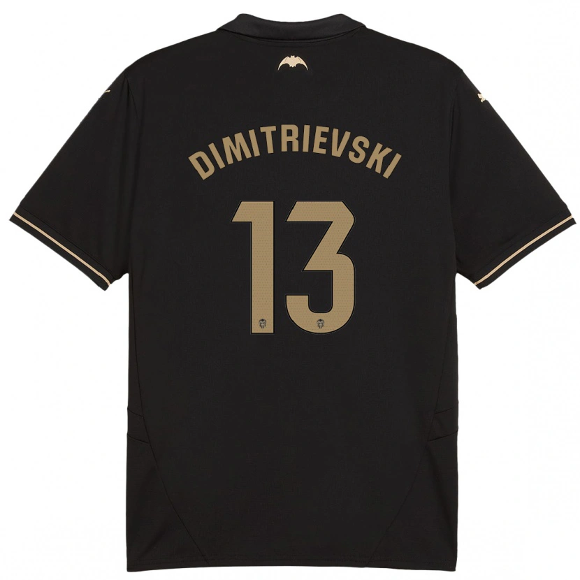 Danxen Mujer Camiseta Stole Dimitrievski #13 Negro 2ª Equipación 2024/25 La Camisa México