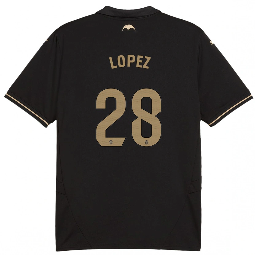 Danxen Mujer Camiseta Saray Lopez #28 Negro 2ª Equipación 2024/25 La Camisa México
