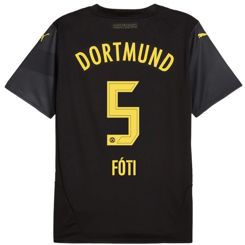 Danxen Mujer Camiseta António Fóti #5 Negro Amarillo 2ª Equipación 2024/25 La Camisa México